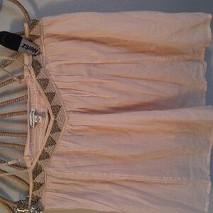 American Eagle Outfitters Pink Beaded Cami Gauze Tank